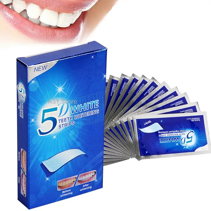 Tiras de clareamento de dentes em gel Kit dental de dente branco.