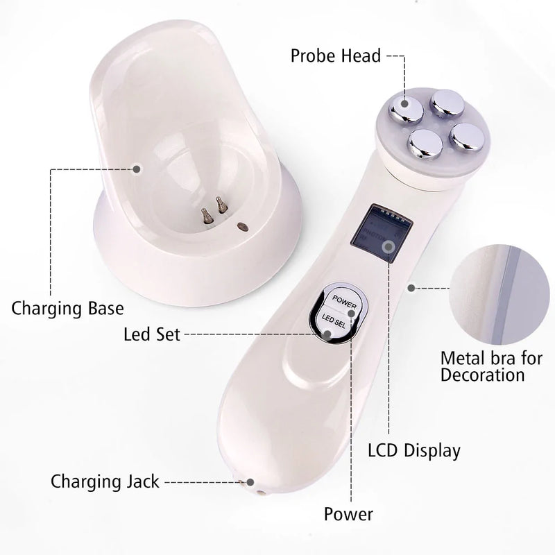 Dispositivo de rejuvenescimento facial RF EMS LED Photon, para tratamento de acne e rugas